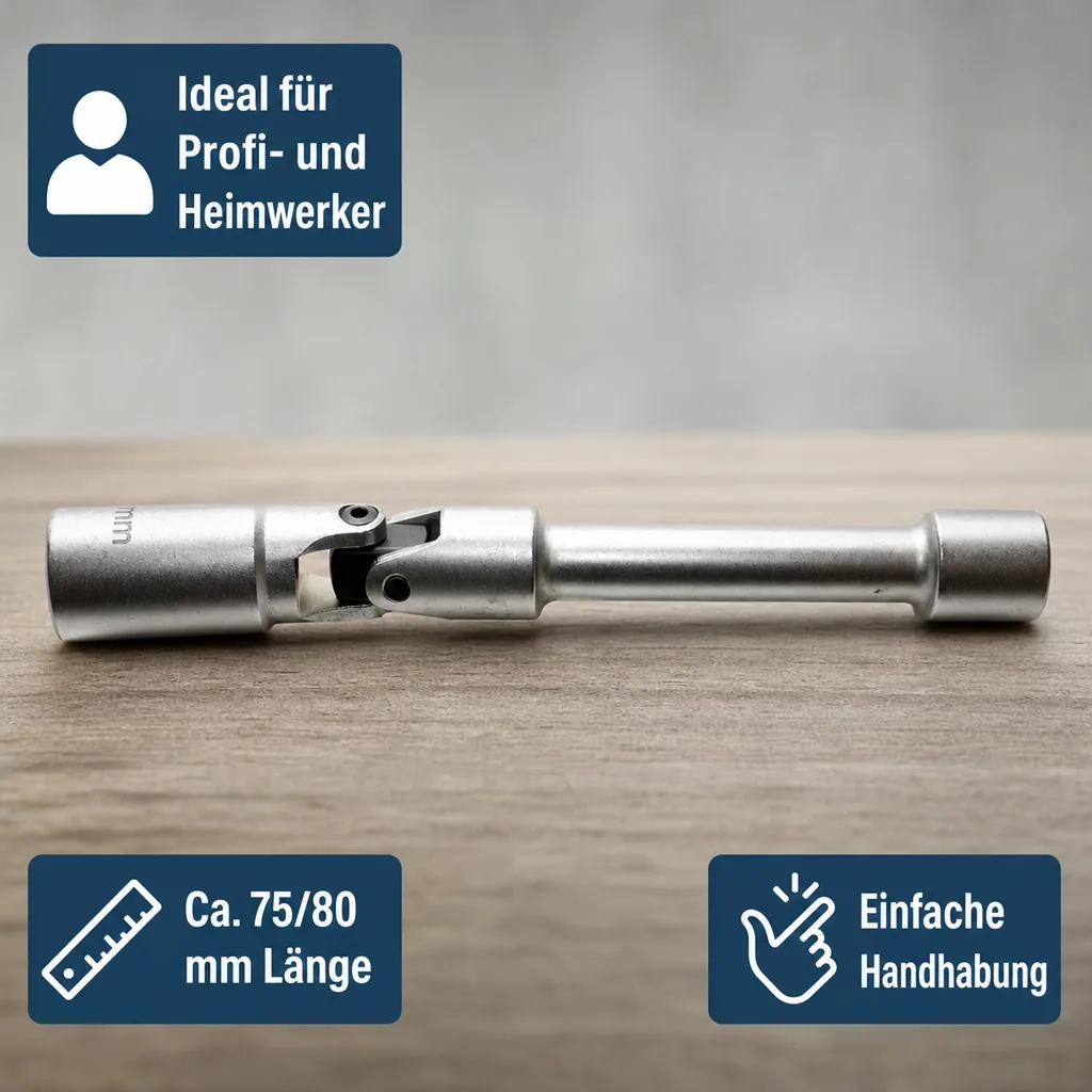 Glühkerzenschlüssel Gelenk 12mm, Spezialwerkzeug
