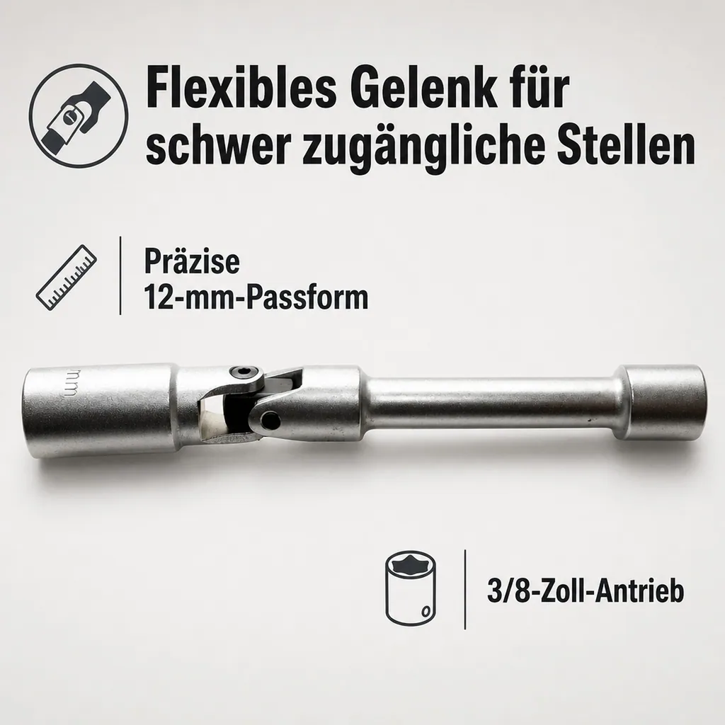 Glühkerzenschlüssel Gelenk 12mm, Spezialwerkzeug
