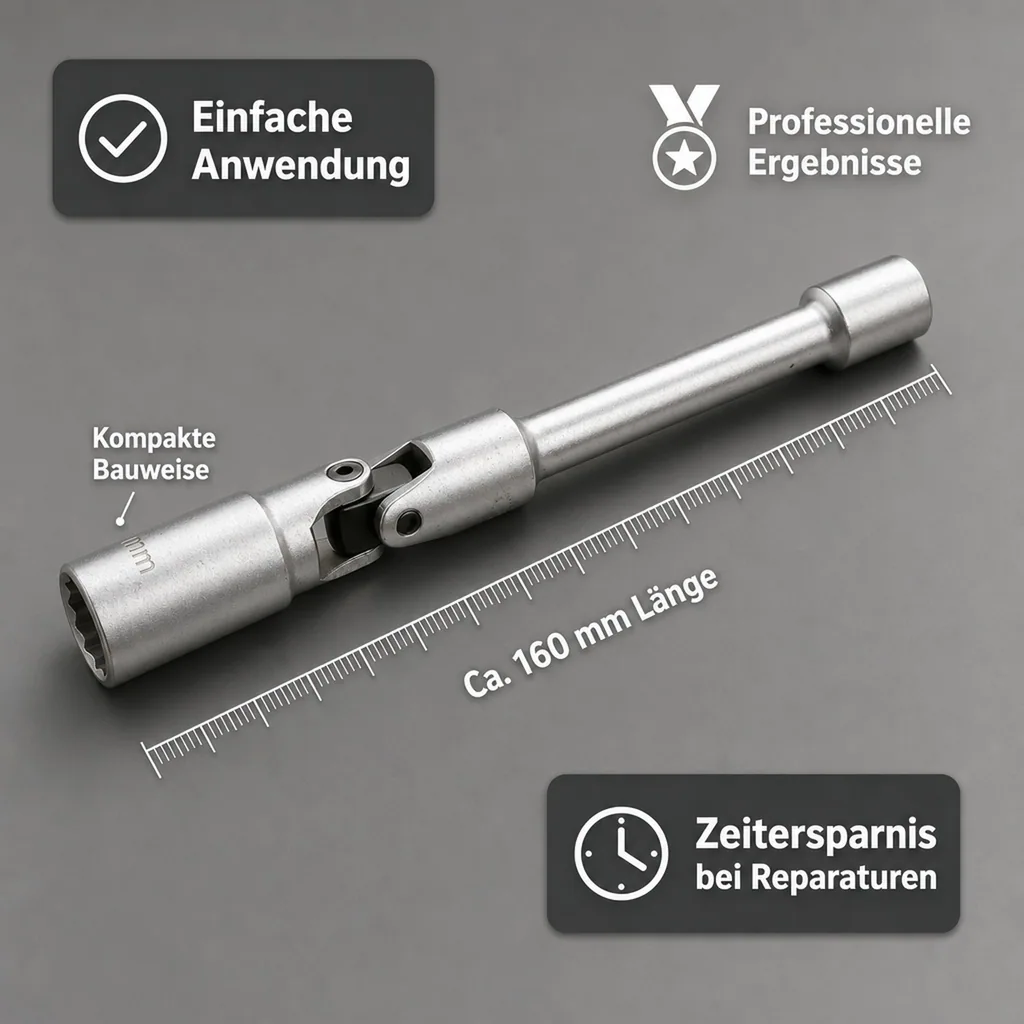Glühkerzenschlüssel Gelenk 9mm, 3/8 Zoll Nuss, 12pt