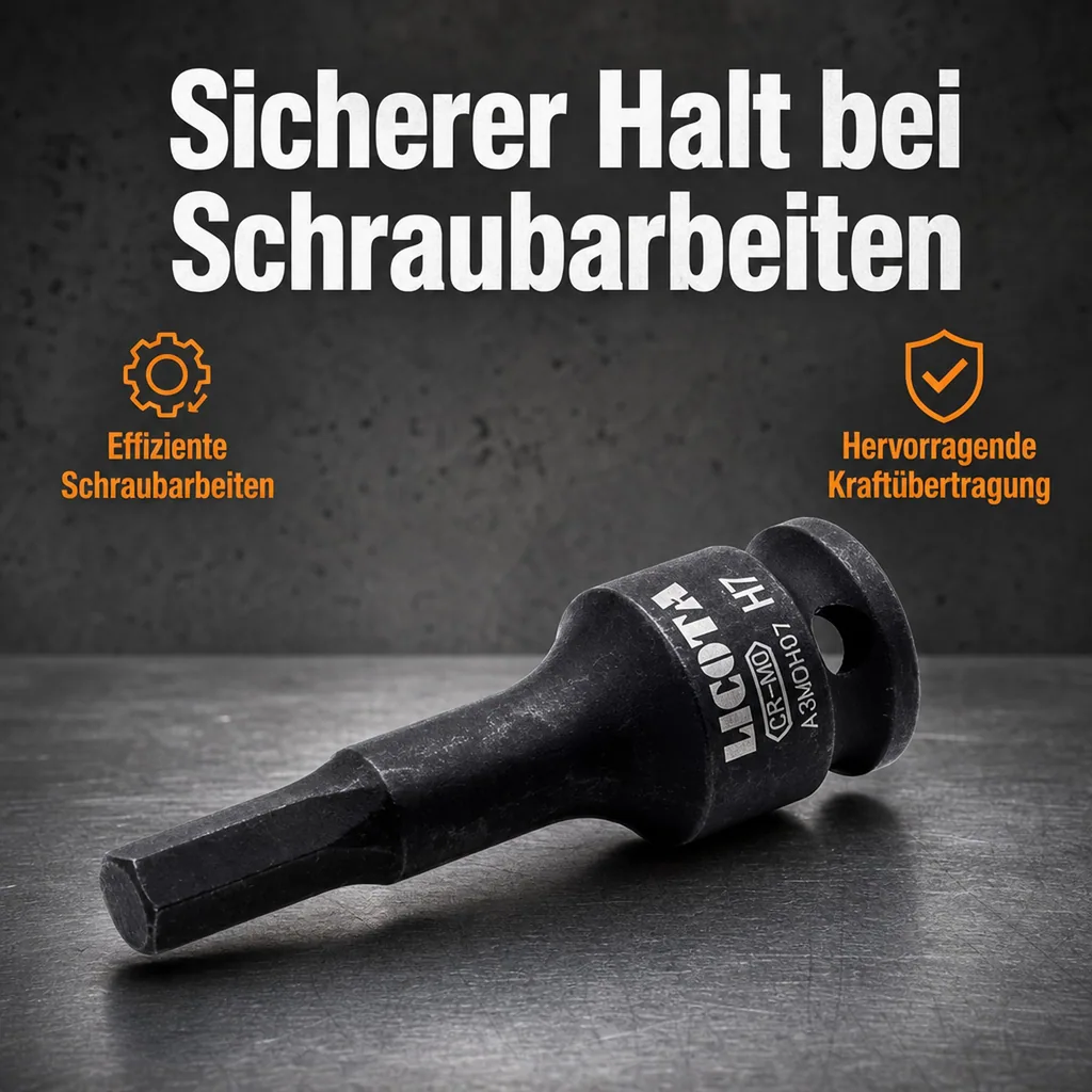 Innensechskant Nuss, Schlagschrauber, 3/8 Zoll, H7, Cr-Mo
