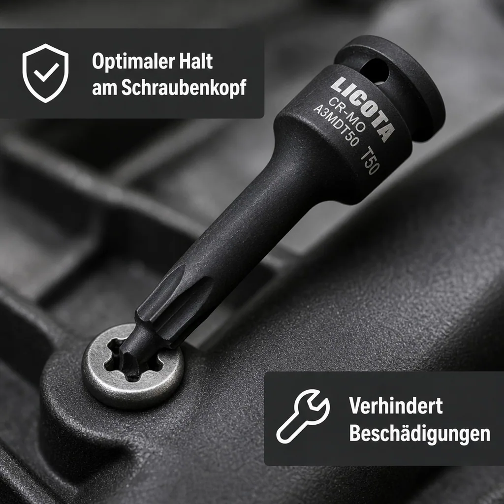 Innensechskant Nuss, 3/8 Zoll, T25, Cr-Mo, Schlagschrauber geeignet