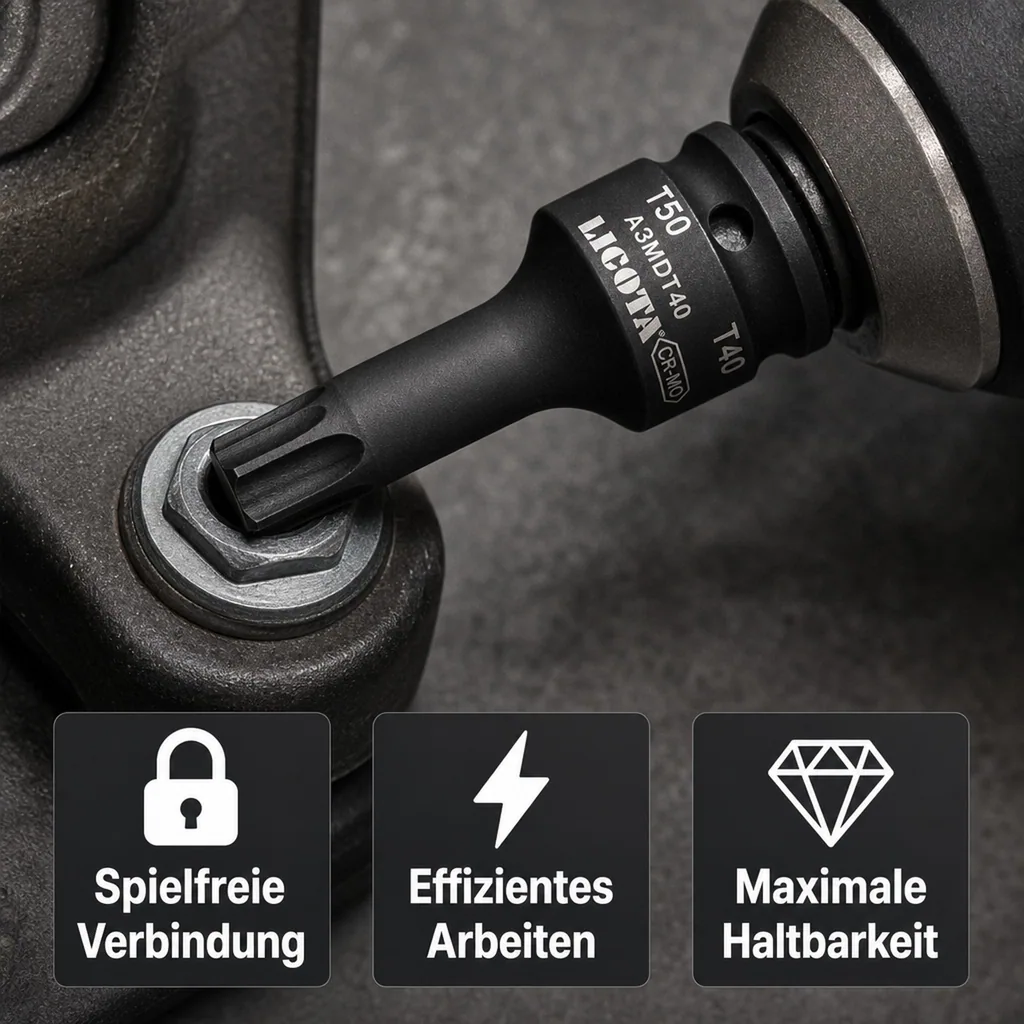 Innensechskant Nuss T40, 3/8 Zoll, Cr-Mo Schlagschrauber Nuss