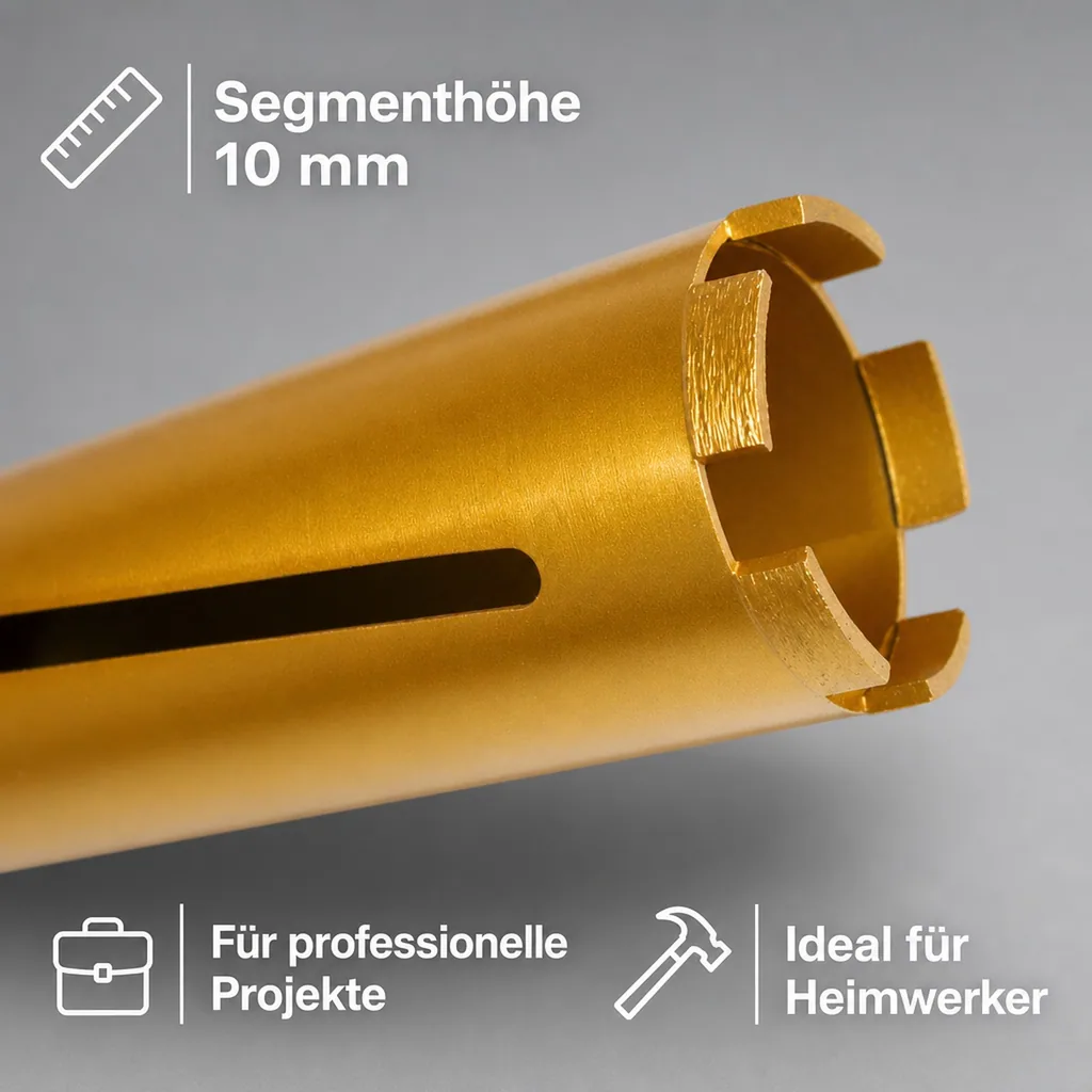 Diamantbohrkrone 44mm, Kernbohrer, SDS Plus, Zentrierbohrer, Bohrkrone, ohne Zentrierbohrer
