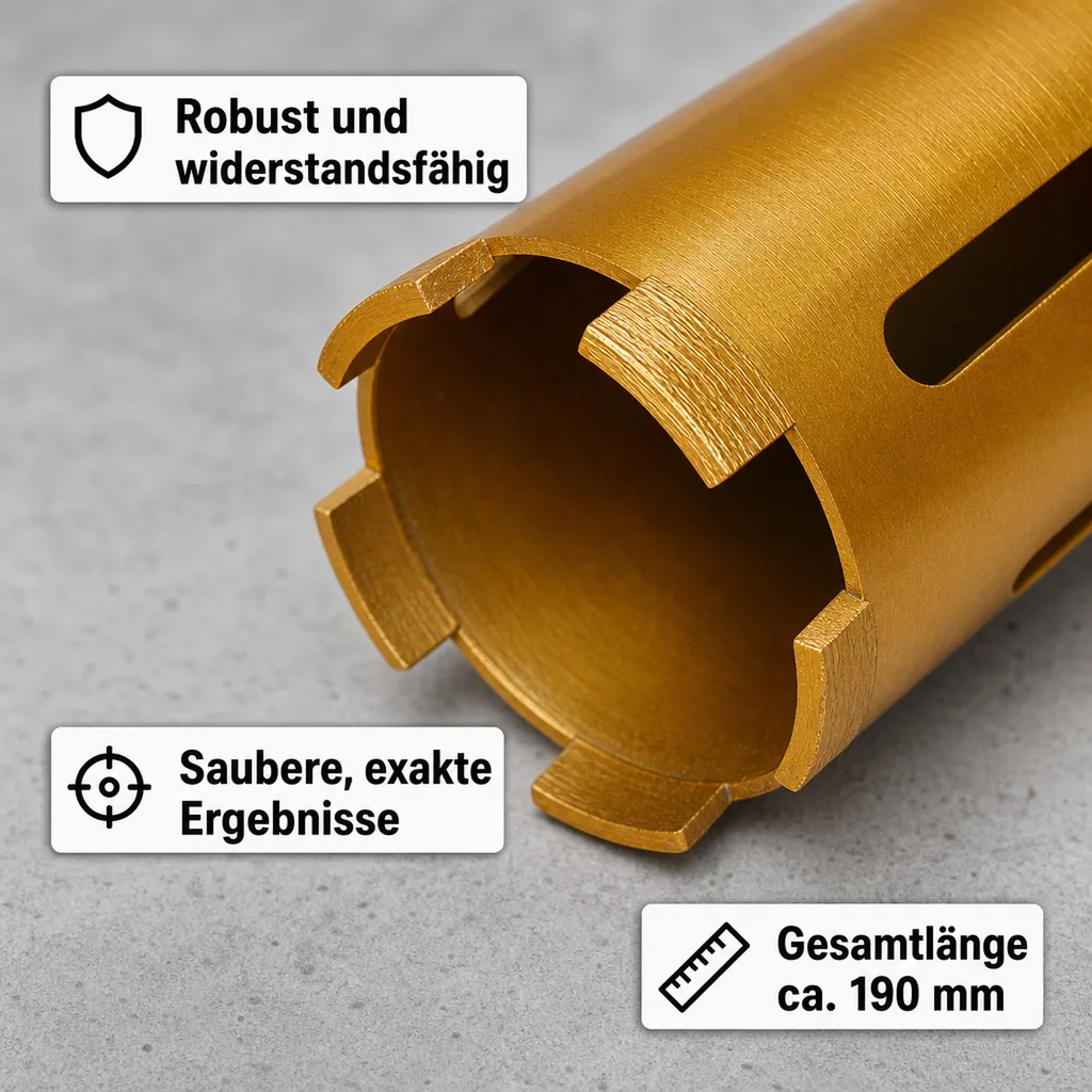 Diamantbohrkrone 44mm, Kernbohrer, SDS Plus, Zentrierbohrer, Bohrkrone, ohne Zentrierbohrer