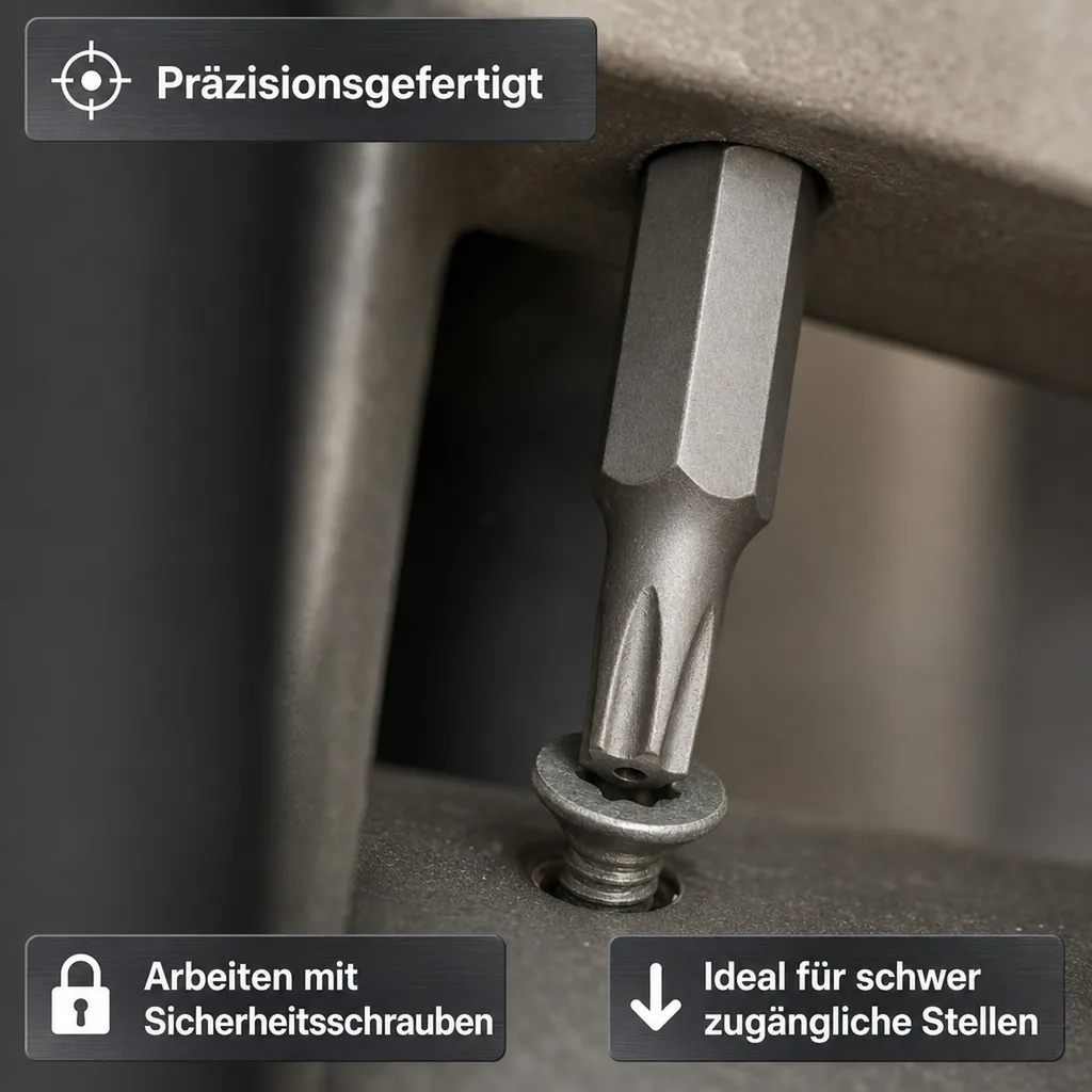Innensechskant Bit T45, mit Stirnloch, S2 Stahl