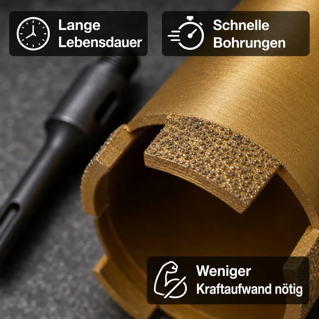 Diamantbohrkrone, 68mm, SDS Plus Bohrkrone, Steckdosenbohrkrone