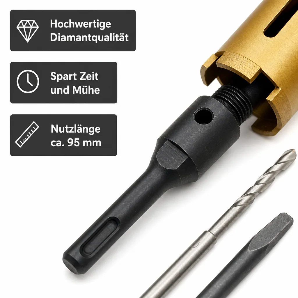 Diamantbohrkrone 82mm, Dosenbohrer, SDS Plus, für Mauerwerk, Beton