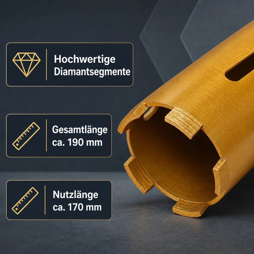 Diamantbohrkrone 82mm, SDS Plus, mit Zentrierbohrer – Zentrierbohrer nicht im Lieferumfang