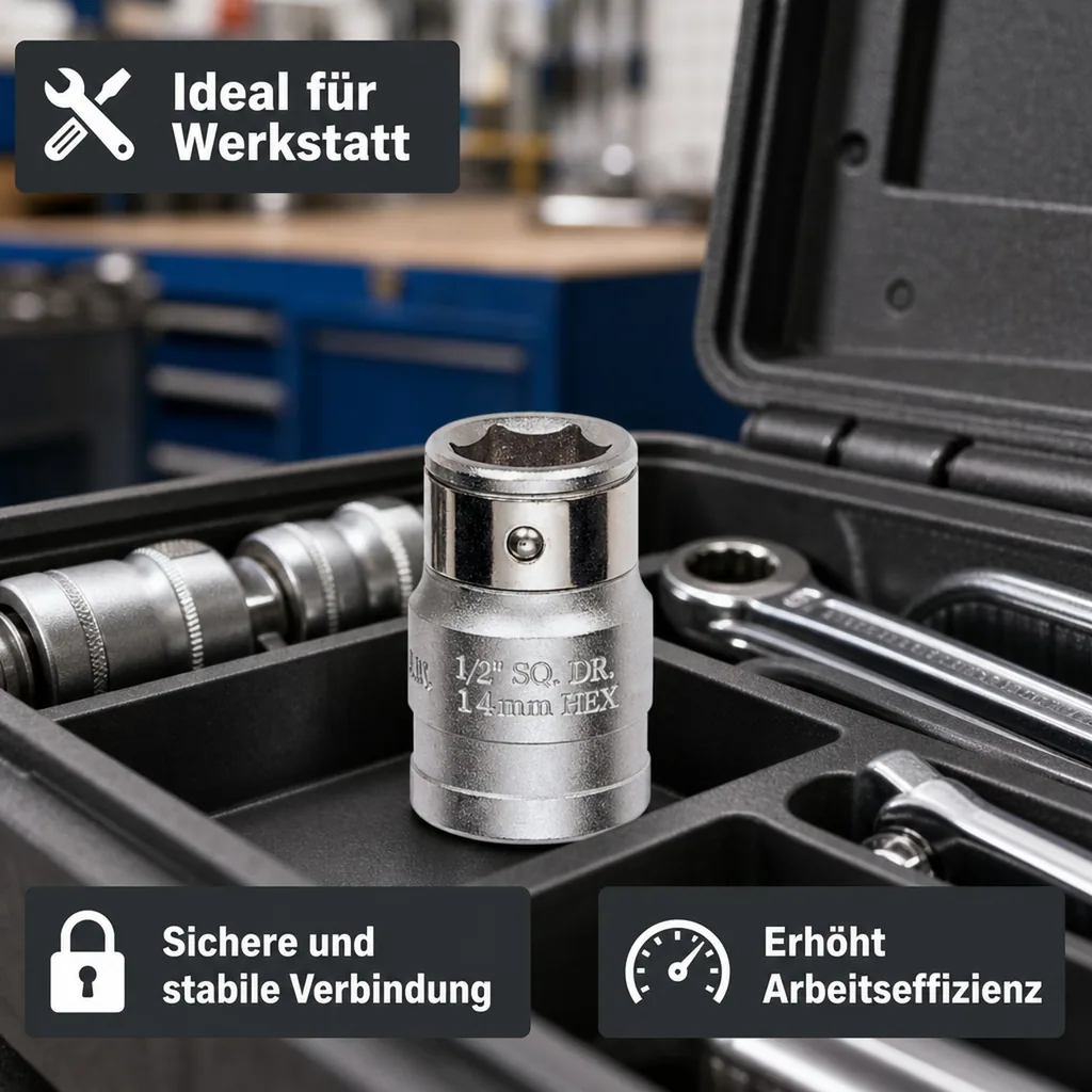 Adapter/Kupplung 1/4" (6,35mm HEX) ---> 3/8"