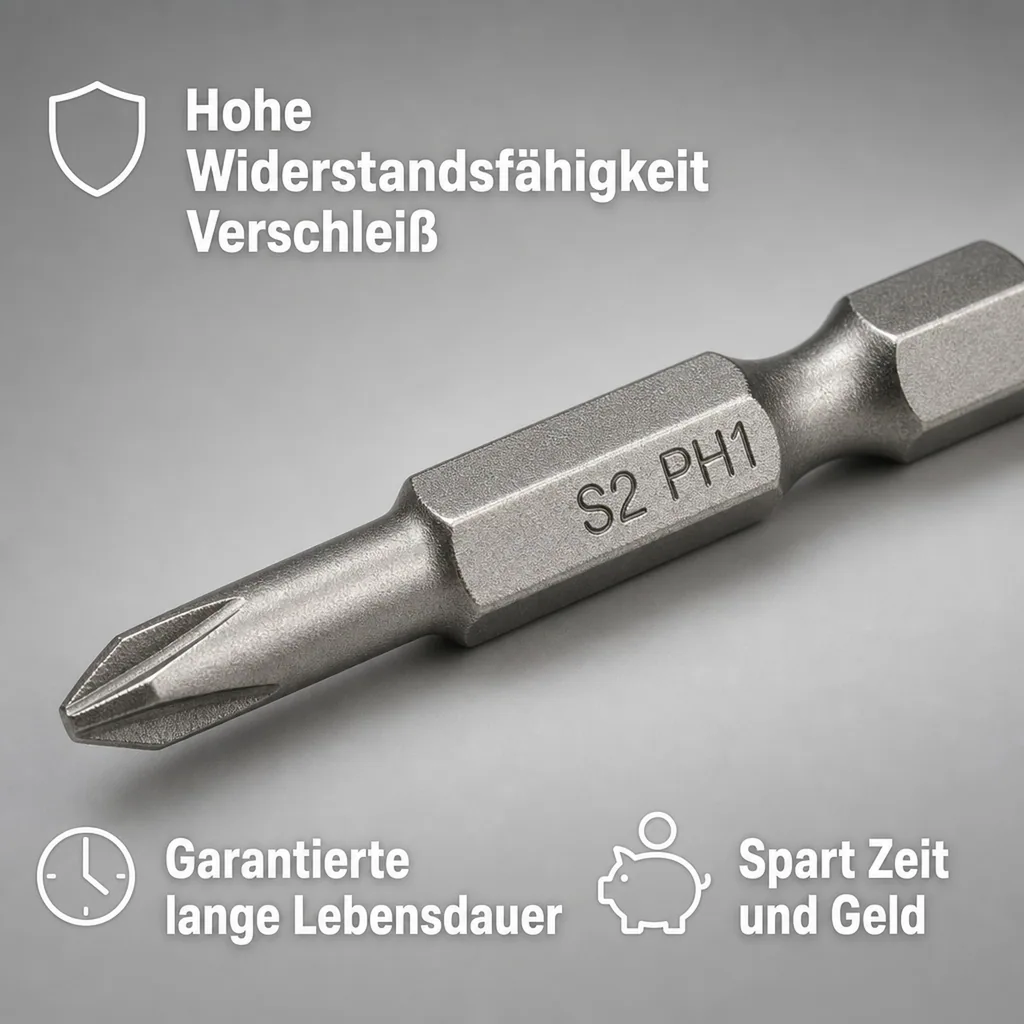 PH1 Bit, 150mm Langbit, S2 Stahl, Profi Bit, 1/4 Zoll