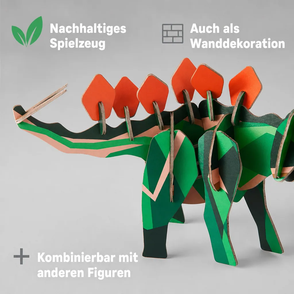studio ROOF 3D Dinosaurier Stegosaurus Pappe