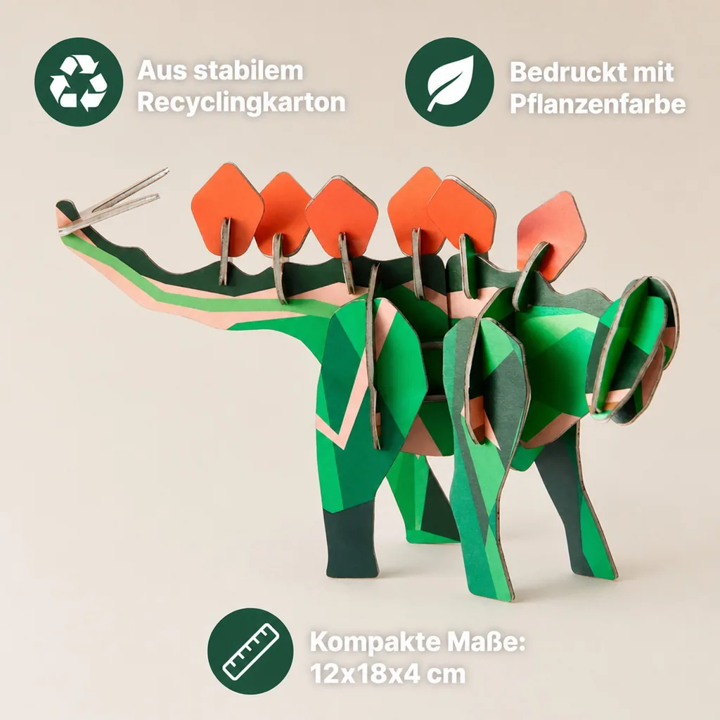 studio ROOF 3D Dinosaurier Stegosaurus Pappe