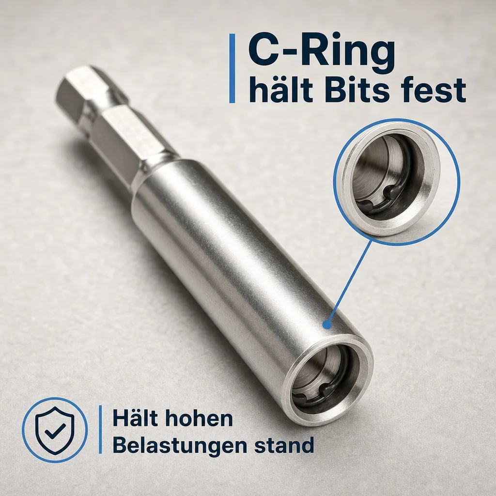 Bithalter 6,35mm HEX, 75mm, mit C-Ring