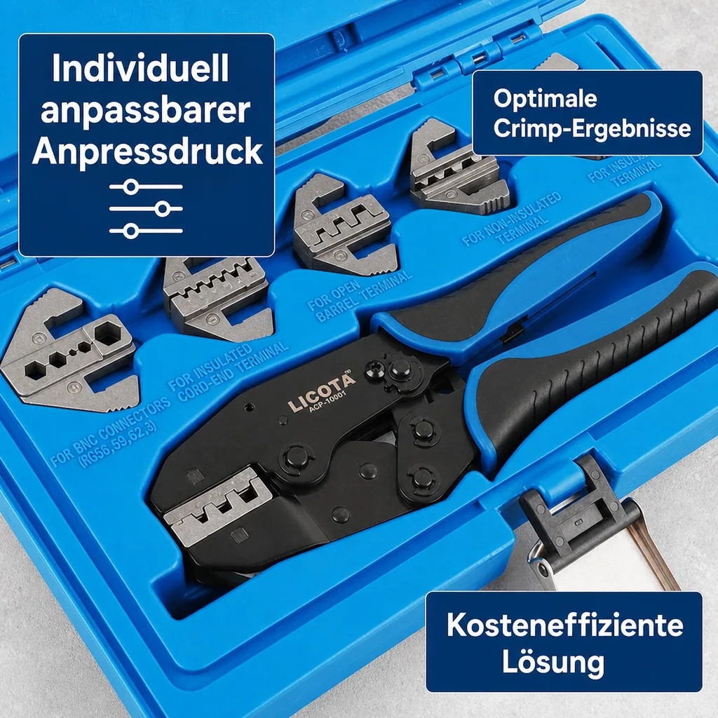 Crimpzange, 6 in 1, Kabelschuhzange