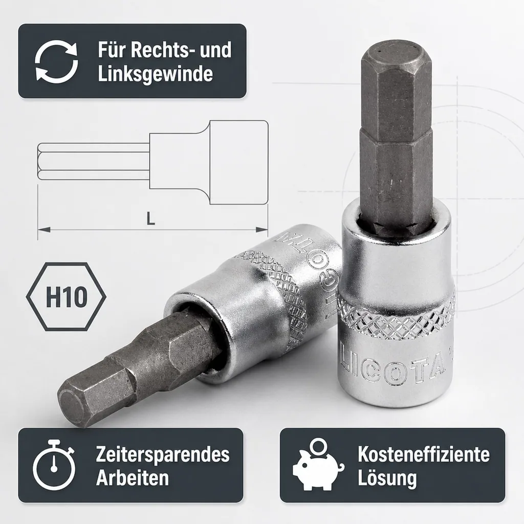 Innensechskant Nuss, 1/2 Zoll H10