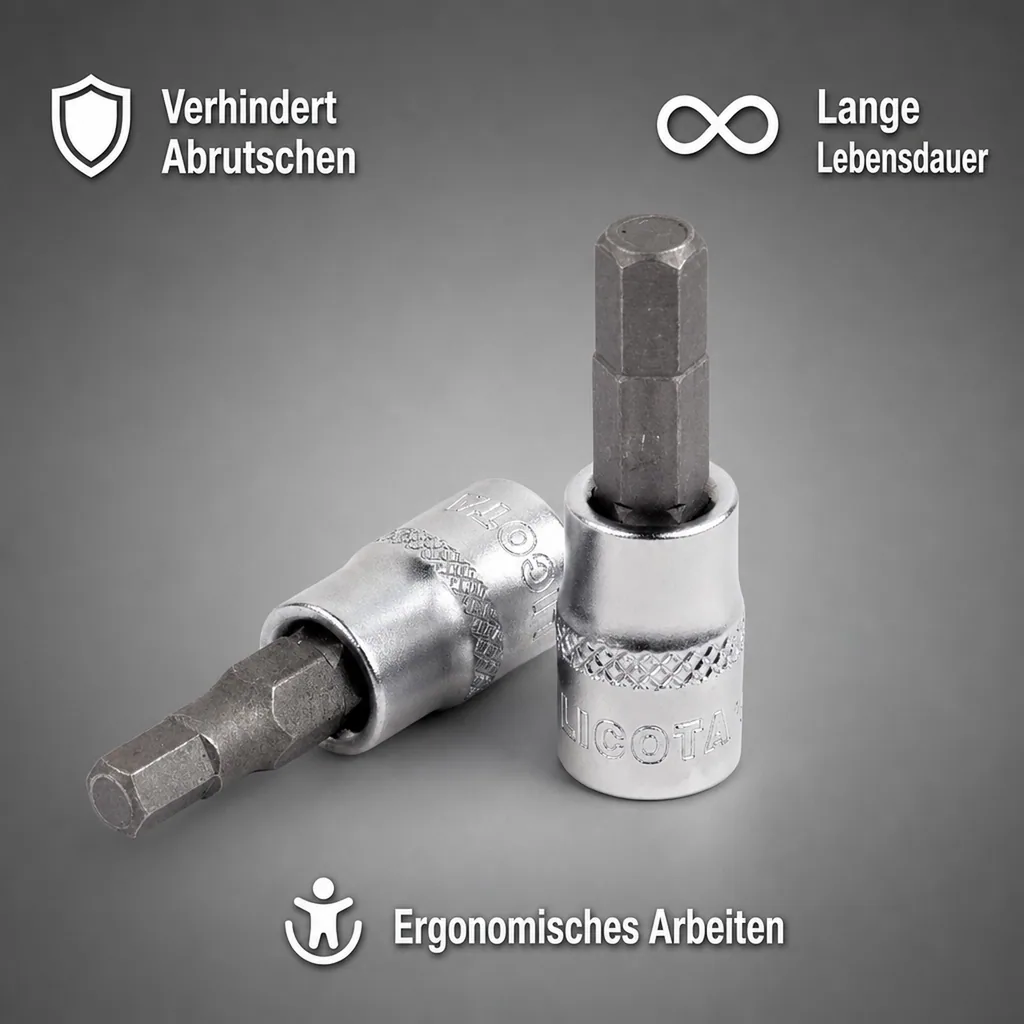 Innensechskant Nuss 1/2 Zoll, 12mm, Werkzeugstahl