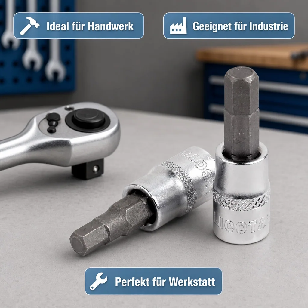 Innensechskant Nuss 1/2 Zoll, 12mm, Werkzeugstahl