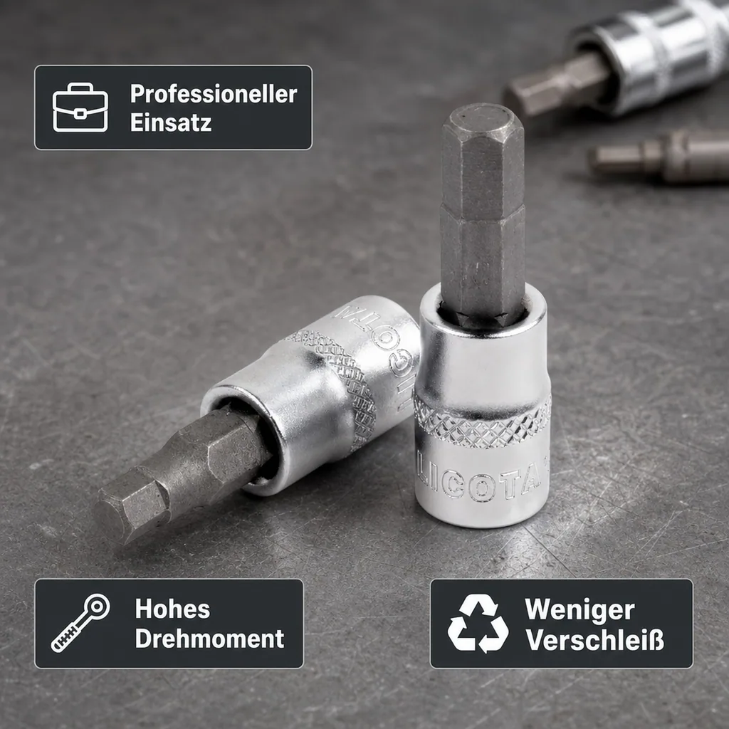 Innensechskant Nuss 1/2 Zoll, H19, Stecknuss, Innensechskantschlüssel