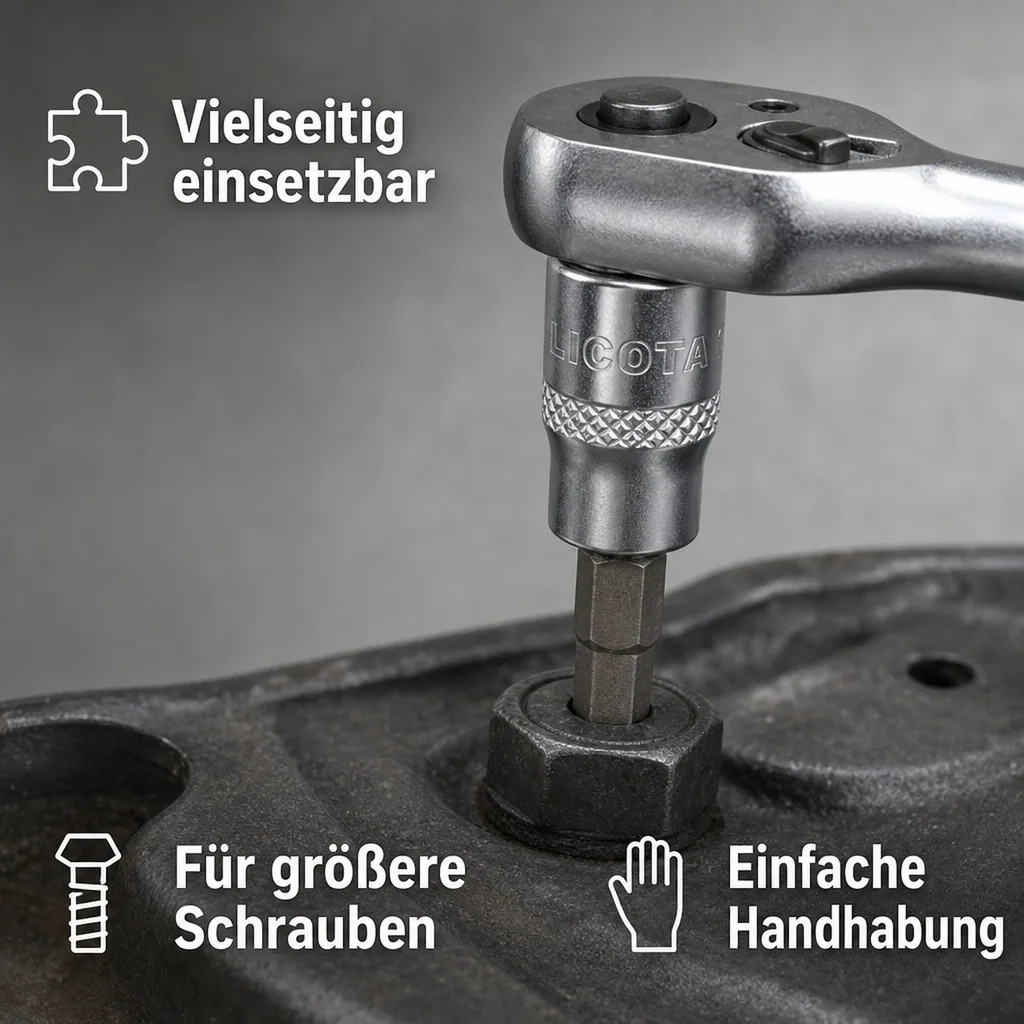 Innensechskant Nuss 1/2 Zoll, H19, Stecknuss, Innensechskantschlüssel