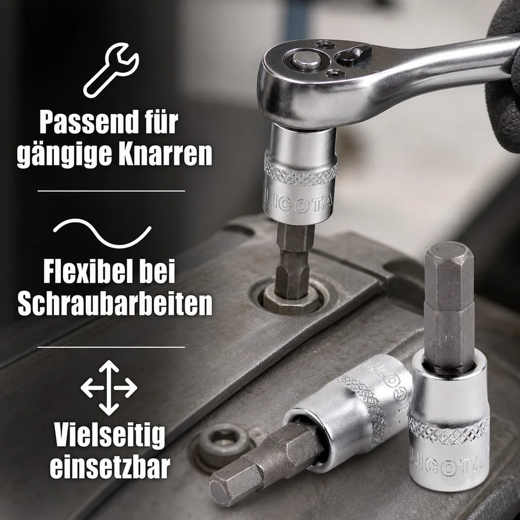 Innensechskant Nuss, Innensechskant Stecknuss, 1/2 Zoll, H8