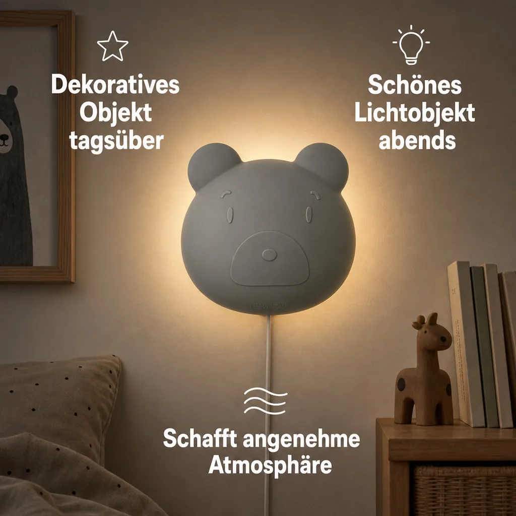 Liewood Wandlampe "Vega" Bär Silikon taubenblau