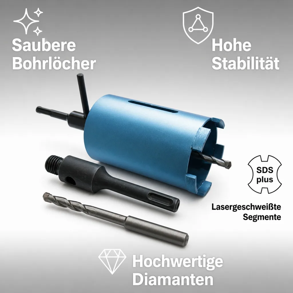 Diamantbohrkrone 68mm, SDS Plus, für Steckdosen & Mauerwerk