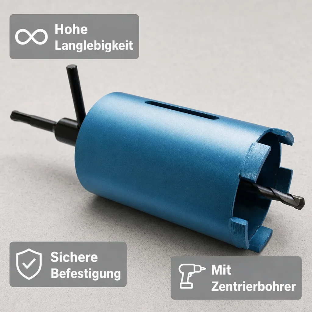 Diamantbohrkrone 82mm, Dosenbohrer SDS Plus, Mauerwerk, Steckdosen