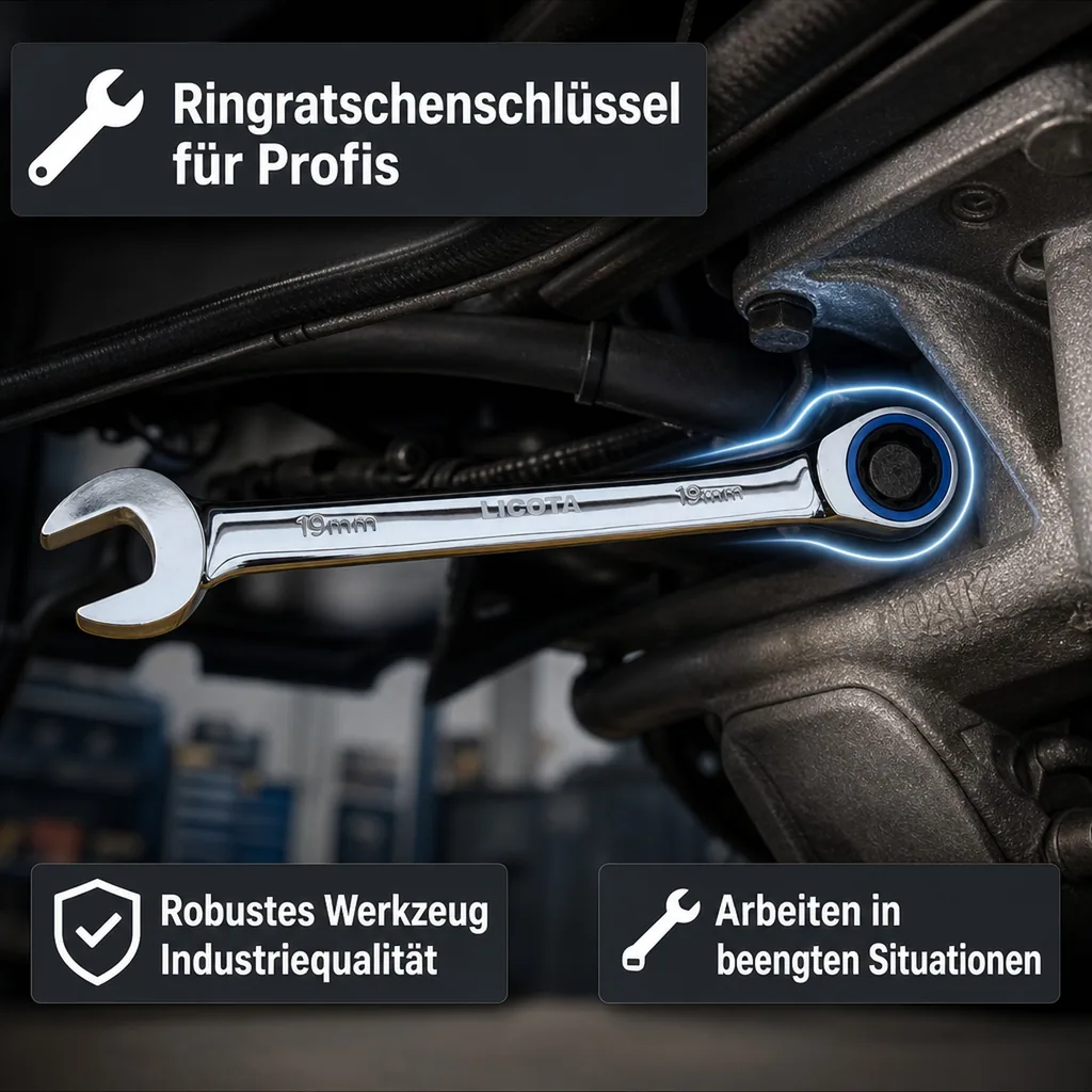 Ringratschenschlüssel, Ratschenschlüssel, 10mm, 72 Zähne
