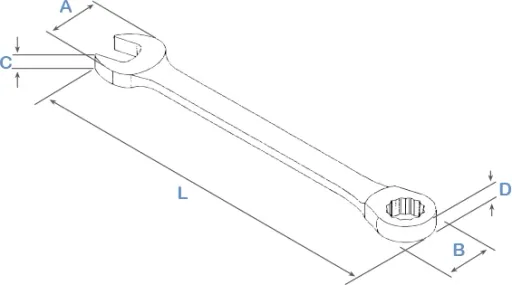 Ringratschenschlüssel 16mm, 72 Zähne, Chrom Vanadium Stahl Werkzeug