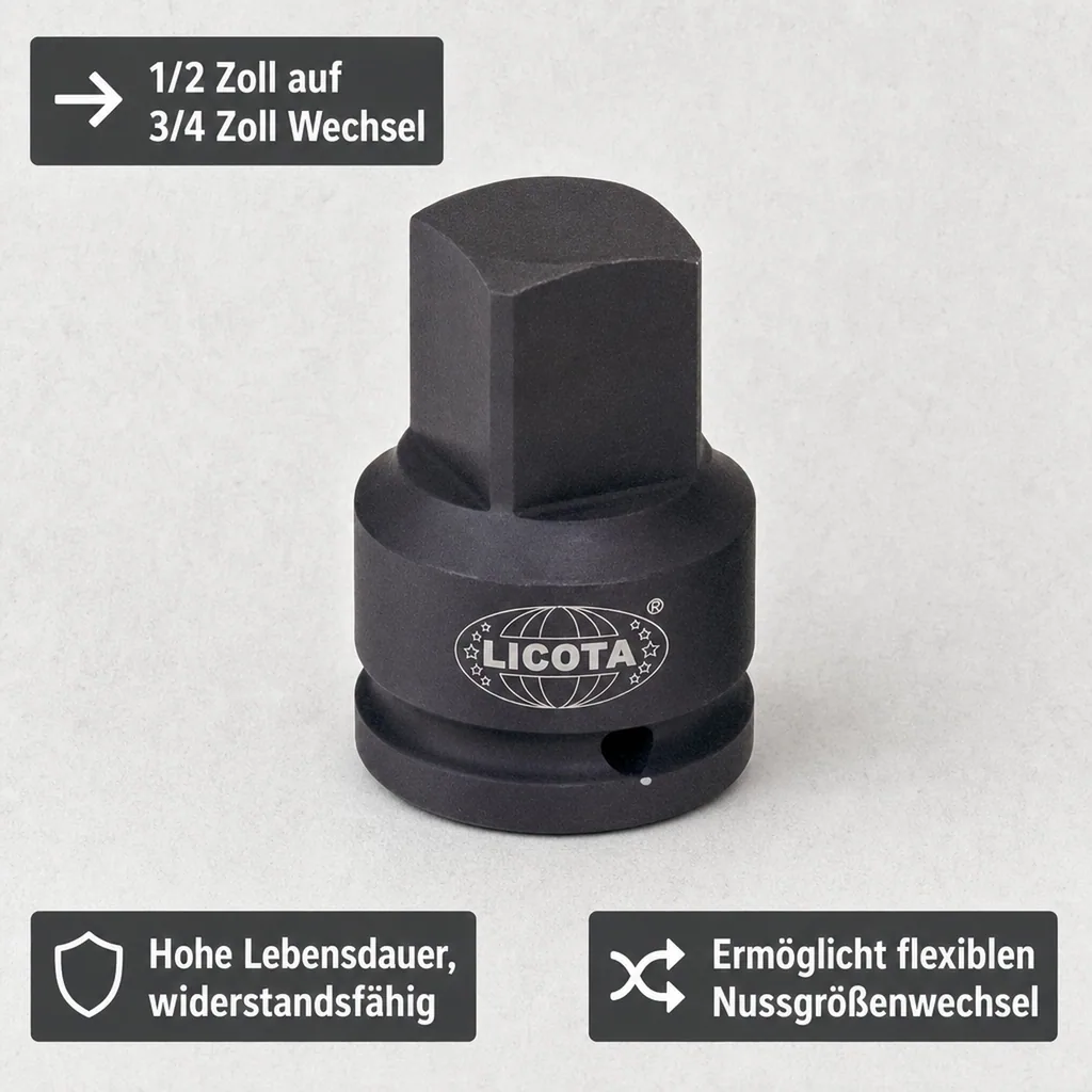Schlagschrauber Adapter, 1/2 auf 3/4 Zoll, Industrie Qualität
