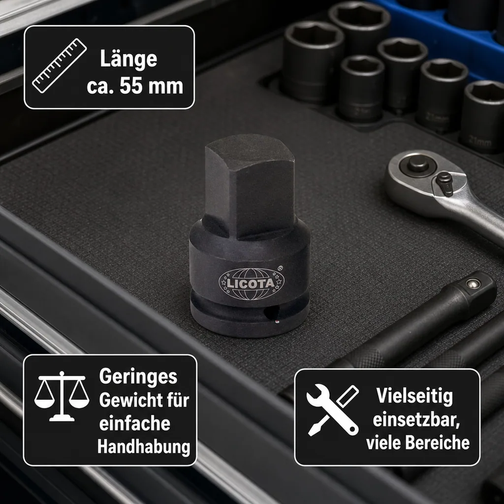 Schlagschrauber Adapter, 1/2 auf 3/4 Zoll, Industrie Qualität