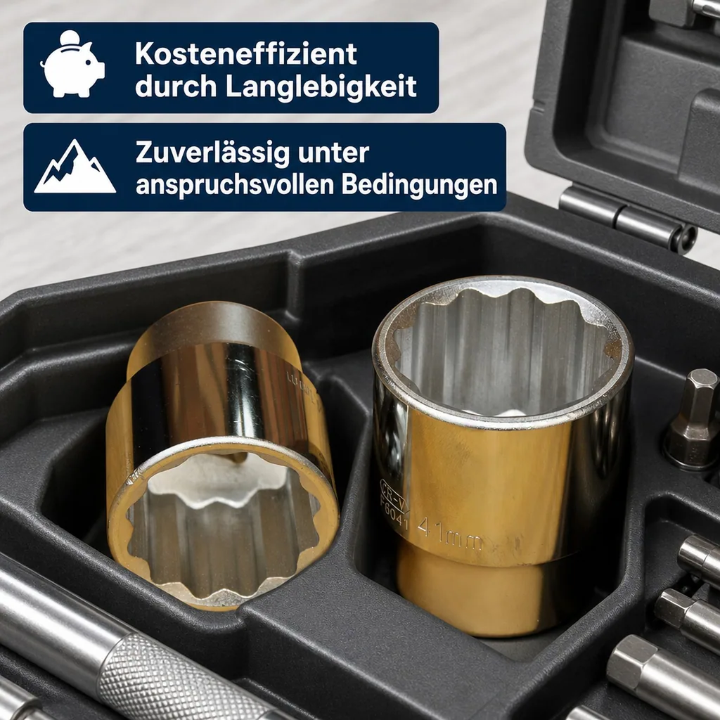 3 4 Zoll Nuss, Steckschlüssel Nuss, SW 24, 50mm, CrV, 12-kant