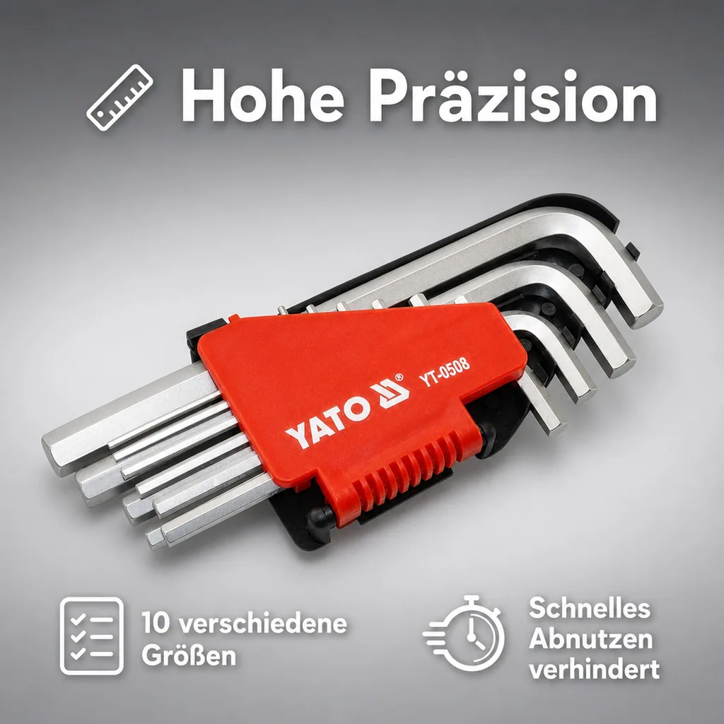 Innensechskant Set, 10-teilig, Innensechskant Set, mit Halter H2-H12