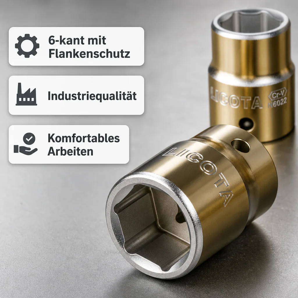 1/2 zoll nuss, Stecknuss 13mm, Knarre Nuss, Cr-V
