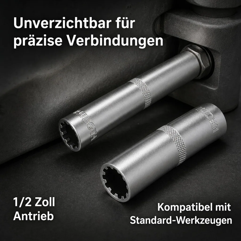 Vielzahn Nuss, 1/2 Zoll Nuss, 15mm, lange Ausführung, CrV, GearLock