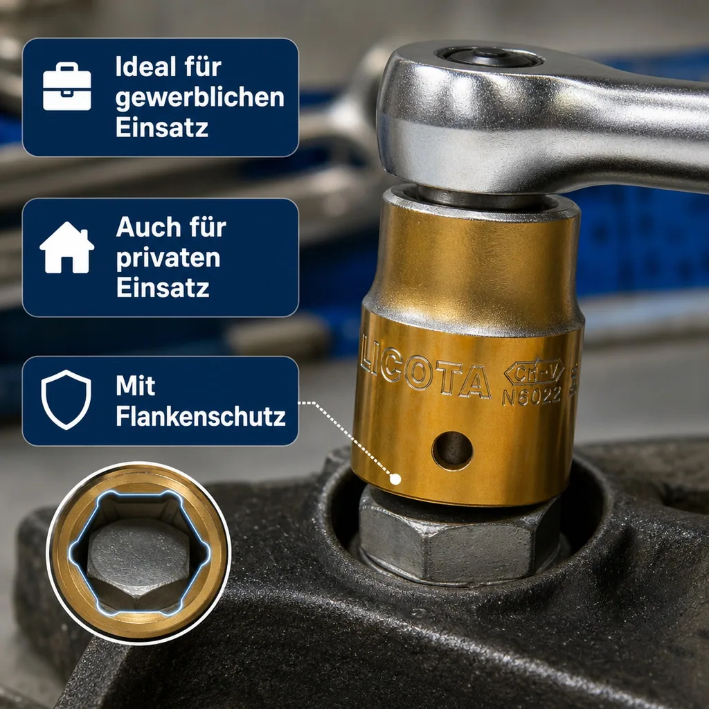 Stecknuss 1/2 Zoll, 16mm, Cr-V, Knarre, Ratsche