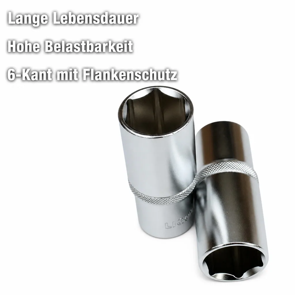 1/2 zoll Nuss, Stecknuss 16mm, Langnuss, 6pt Stecknuss