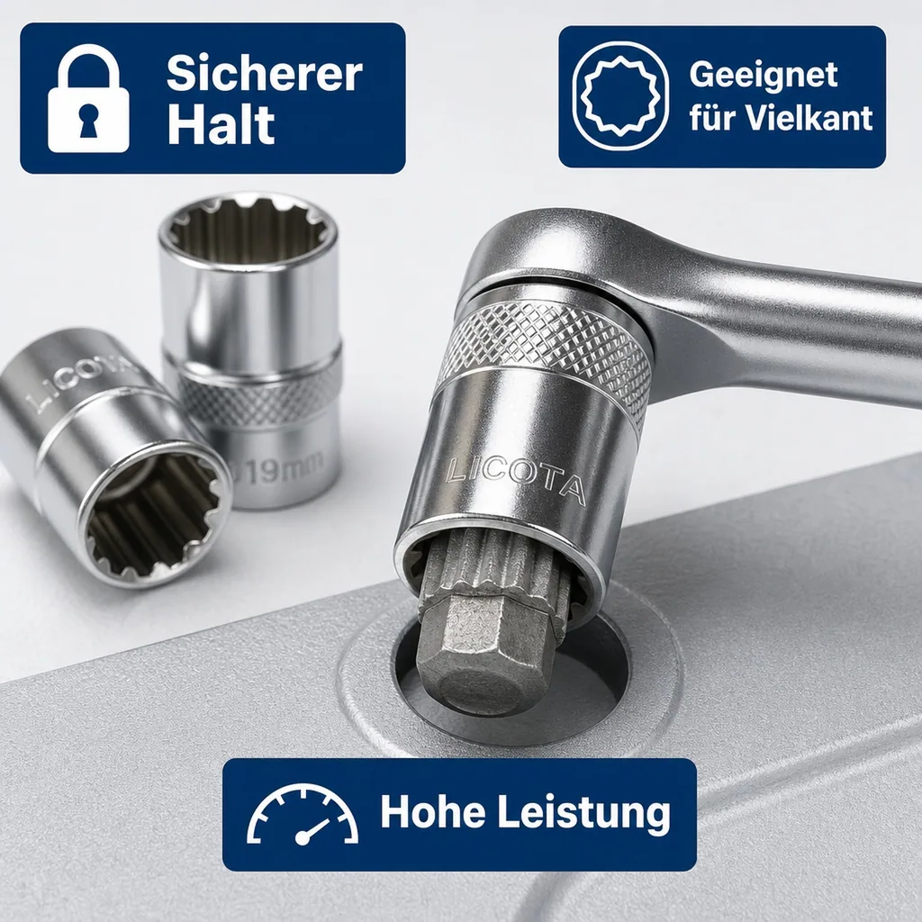 Stecknuss 1/2 Zoll, Nuss Knarre, 16mm, Cr-V