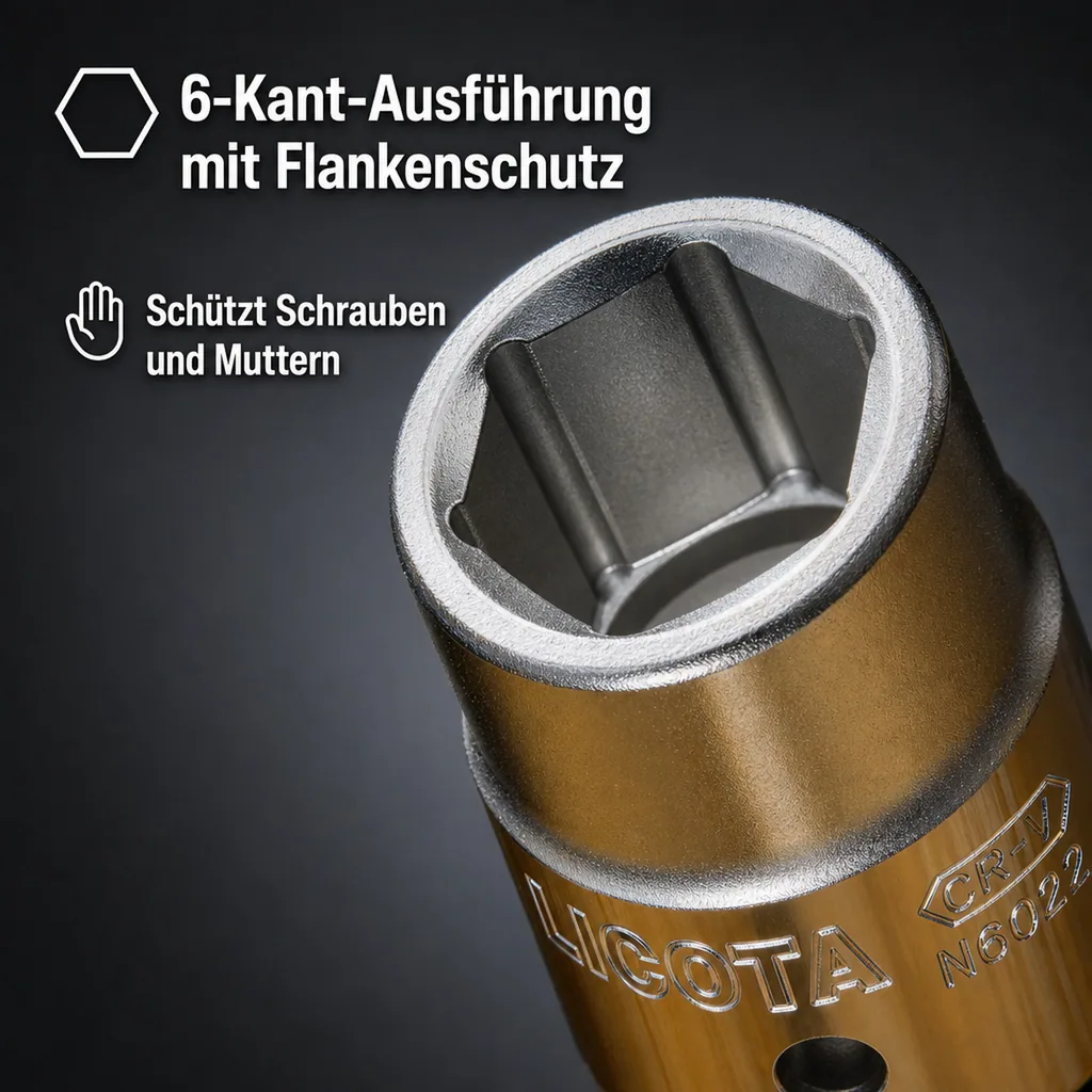 Stecknuss 1/2 Zoll, 18mm, für Knarre Ratsche, Cr-V