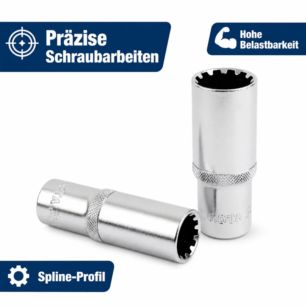 Vielzahn Nuss, 18mm Nuss, 1/2 Zoll Nuss, Vielzahn Stecknuss