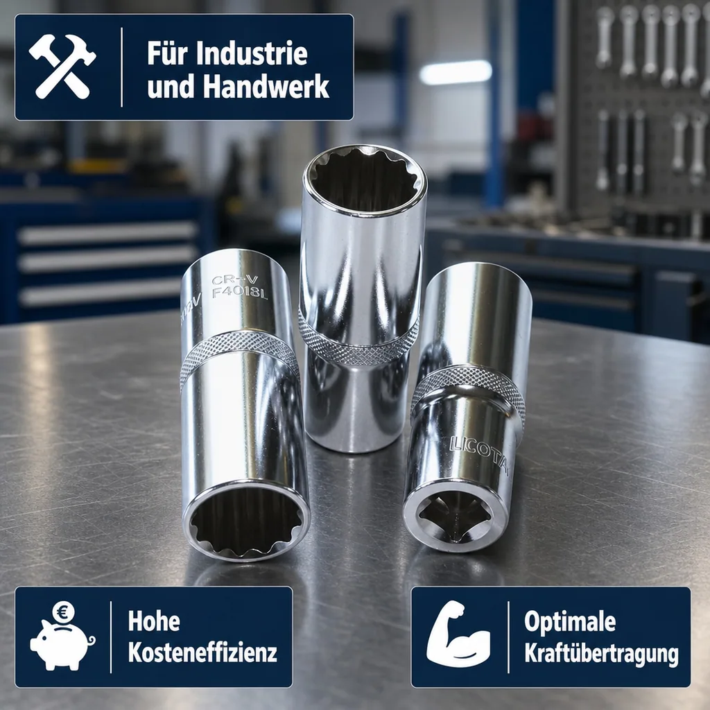 Stecknuss 1/2 Zoll, SW 18 Langnuss, CR-V, 12-kant