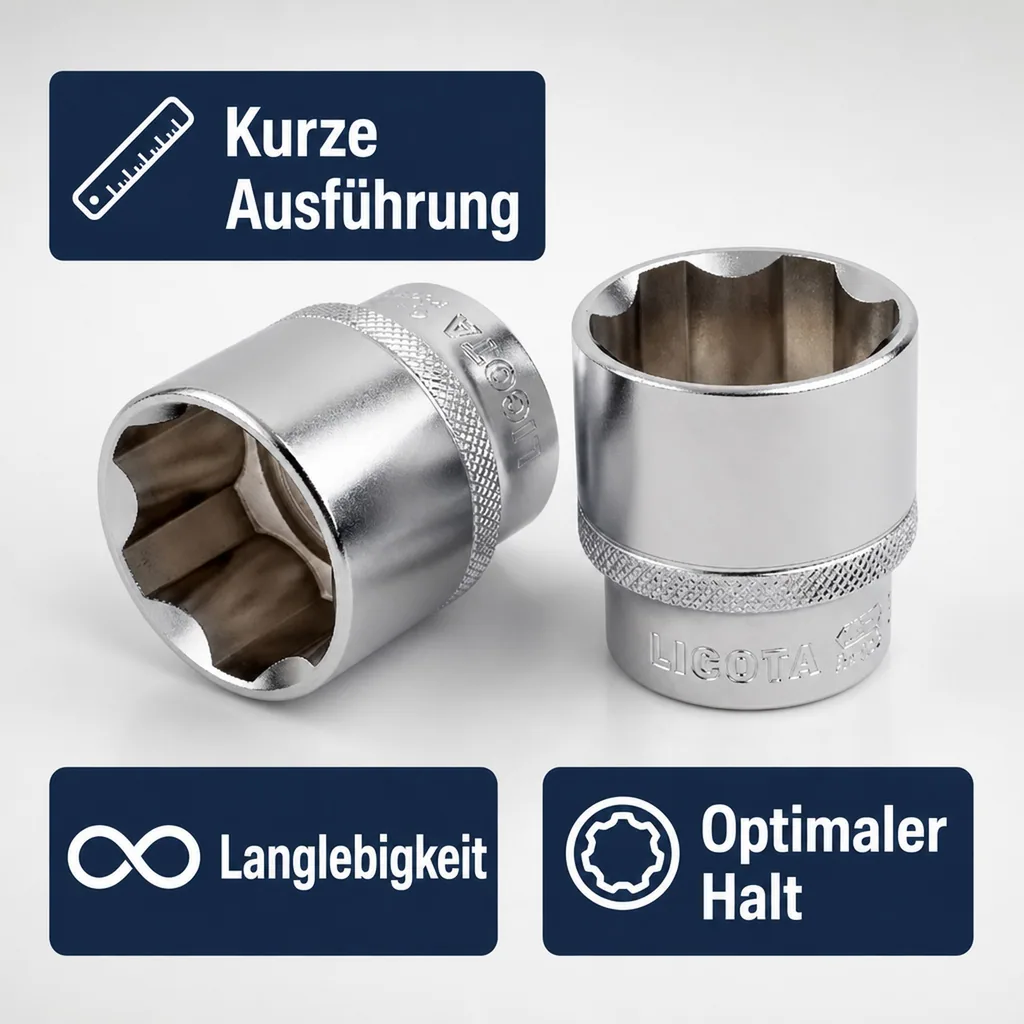Stecknuss 1/2 Zoll, Superlock, 19mm Nuss, kurze Ausführung