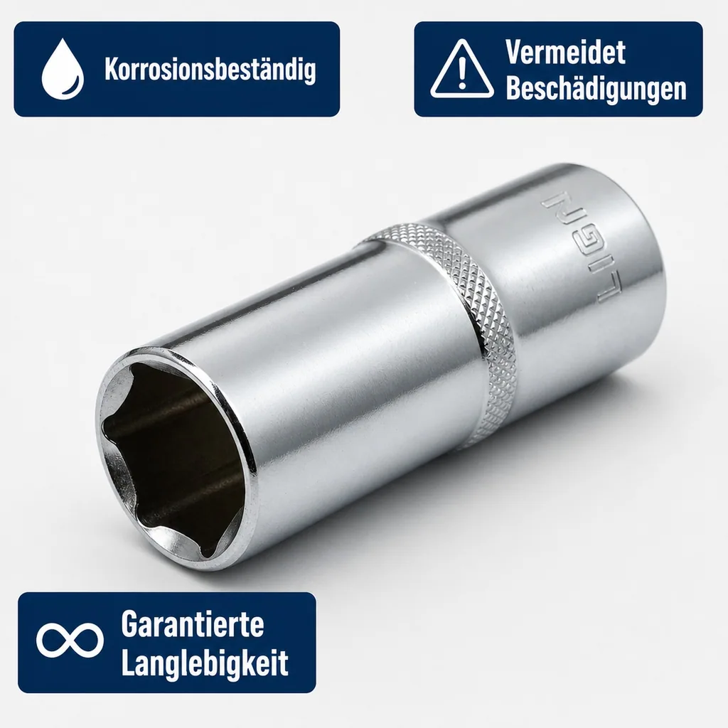 Stecknuss 19mm, 1/2 Zoll, Langnuss, Knarre, Ratsche, 6pt, Cr-V