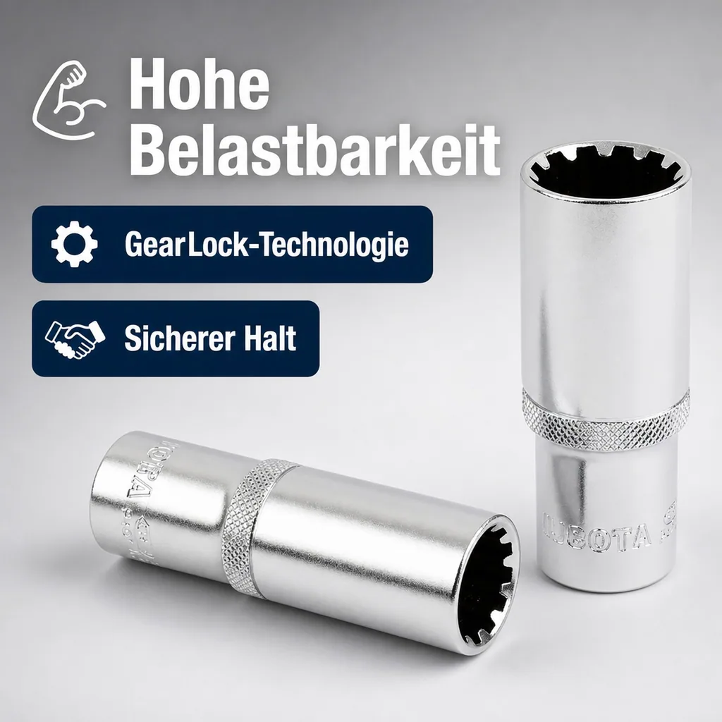Stecknuss 1/2 Zoll, Vielzahn, 19mm, GearLock Nuss