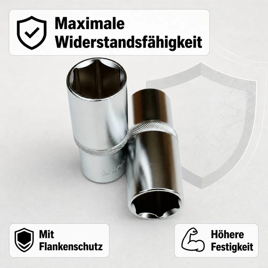 Stecknuss 1/2 Zoll, 22mm, Industrie, Langnuss, Cr-V
