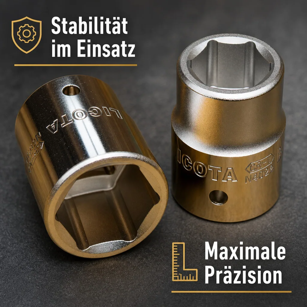 Stecknuss 24mm, 1/2 Zoll, Cr-V, für Knarre, Ratsche
