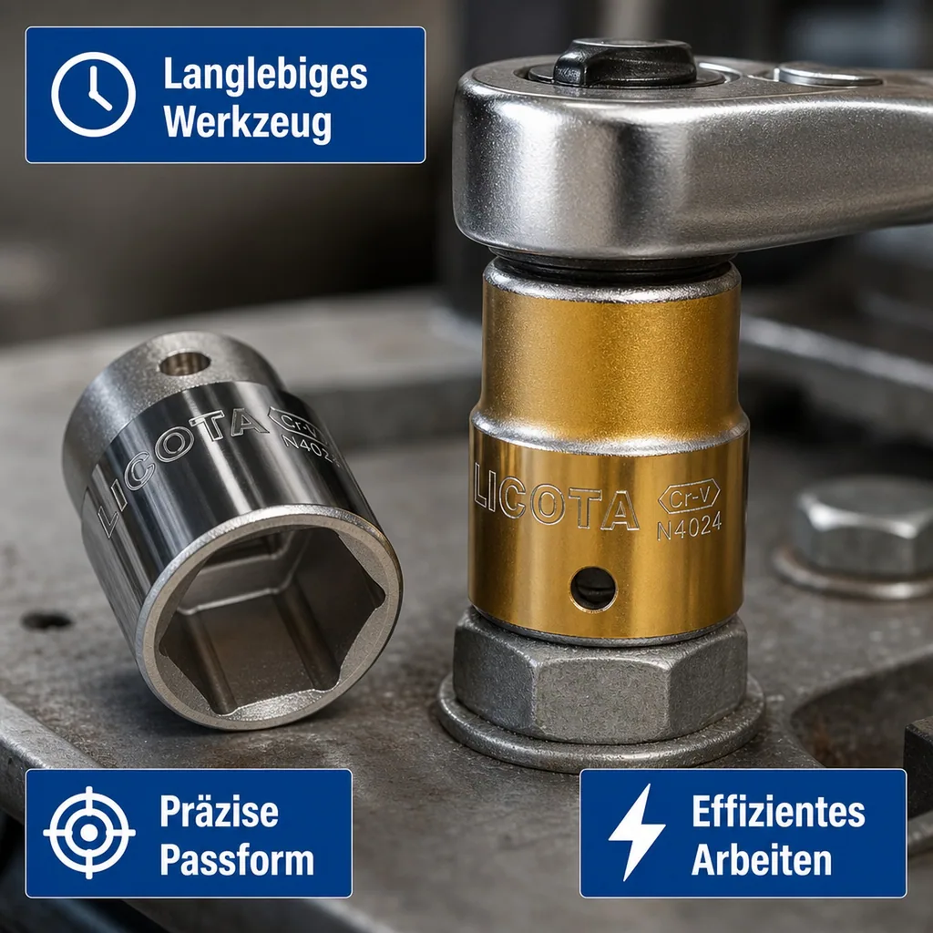 Stecknuss 24mm, 1/2 Zoll, Cr-V, für Knarre, Ratsche
