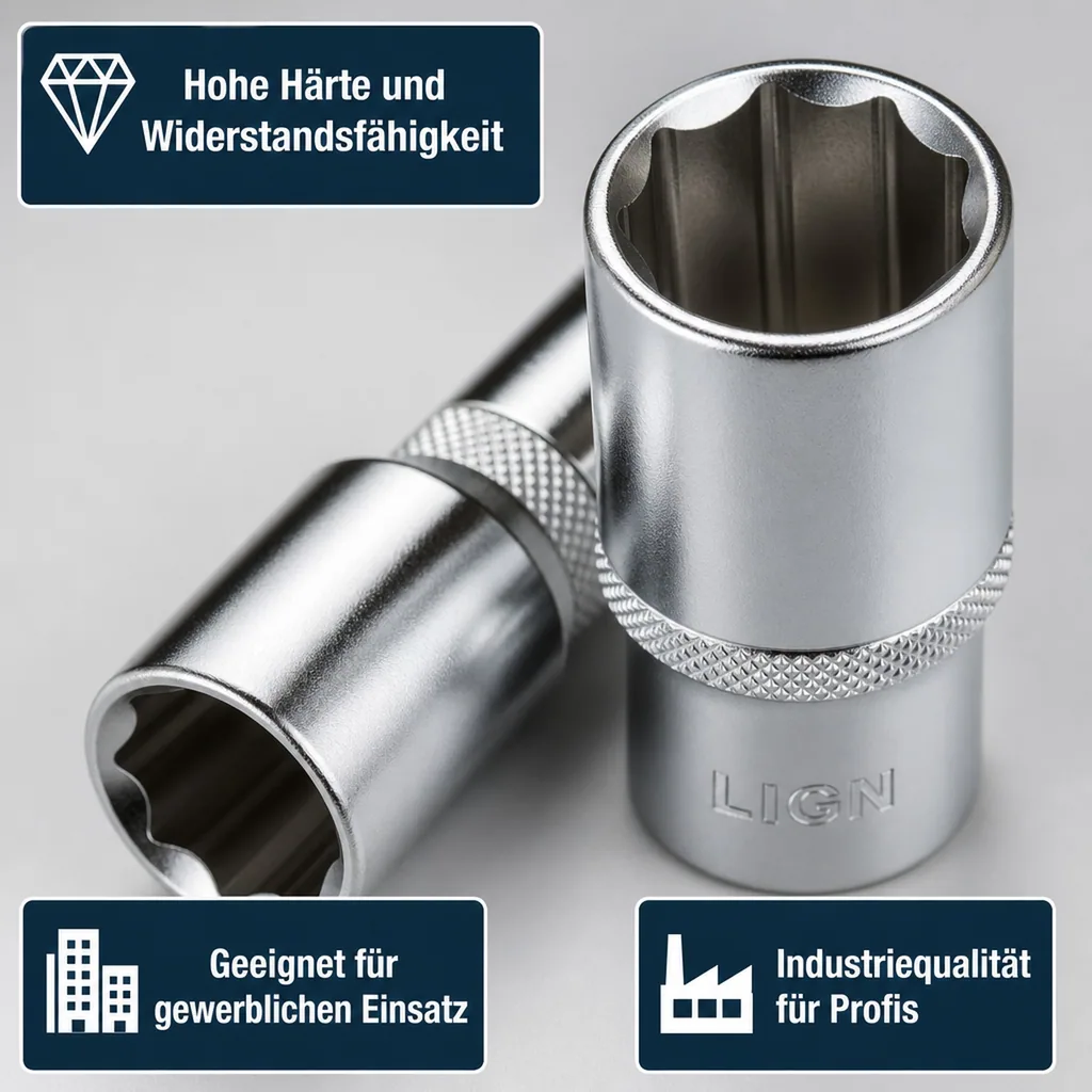 Stecknuss 1/2 Zoll, 24mm, Langnuss Einsatz, Knarre, Ratsche