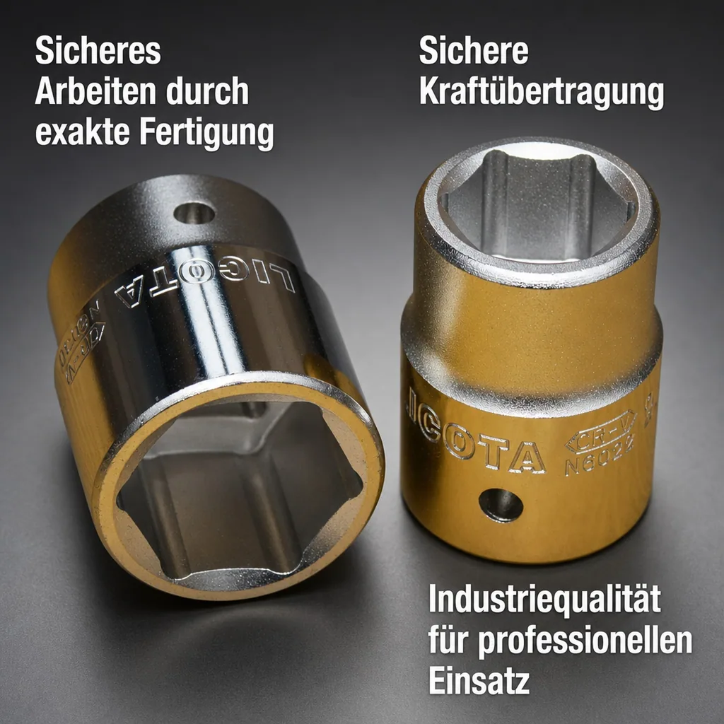 Stecknuss 27mm, 1/2 Zoll Stecknuss, Einsatz für Knarre Ratsche, Cr-V, 6pt