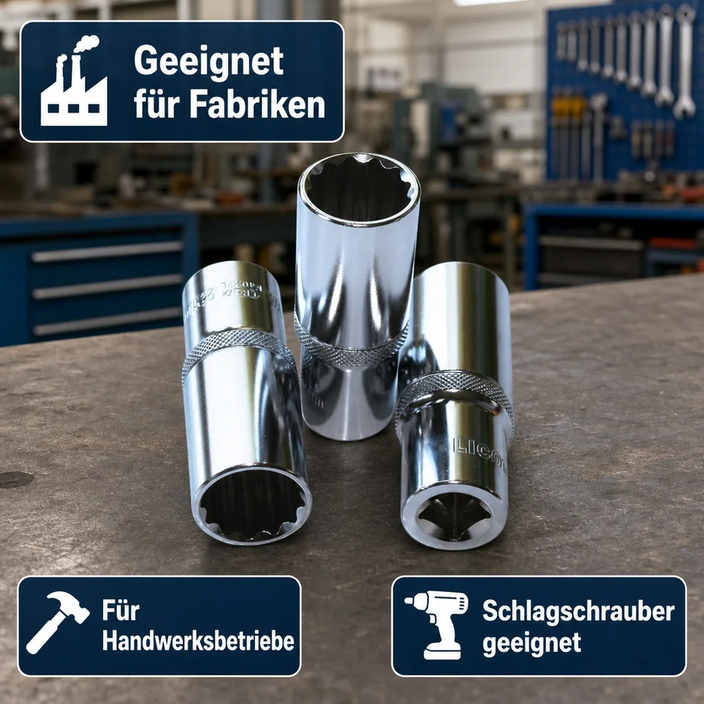 Stecknuss 27mm, 1/2 Zoll, Langnuss, 12 Kant, CR-V, Werkzeug